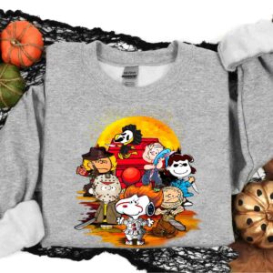 The Peanuts Characters And Snoopy Horror Movie Halloween T Shirt