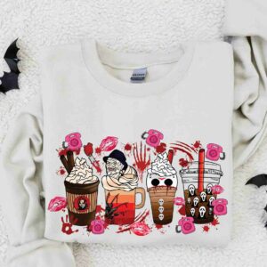 Horror Movie Coffee Halloween Pink Shirt