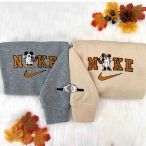 Mickey And Minnie Couple Matching Embroidered Sweatshirt