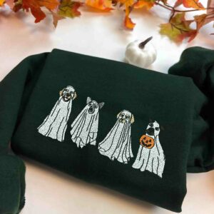 Dog Halloween Embroidery Sweatshirt