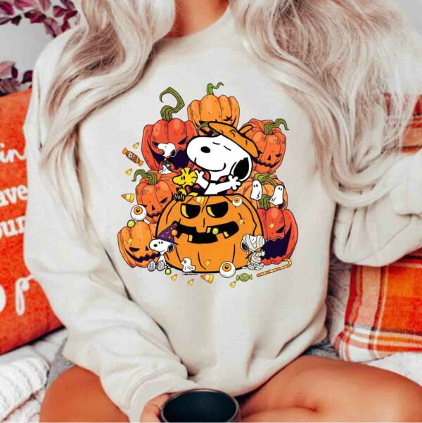 Snoopy Dog And Friends Autumn Halloween Pumpkins Shirt