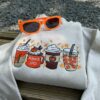 Fall Snoopy Pumpkin Halloween Embroidered Sweatshirt