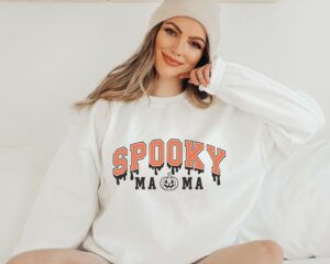 Spooky Mama Mom Halloween Sweatshirt