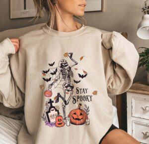 Stay Spooky Skeleton Fall Halloween Shirt