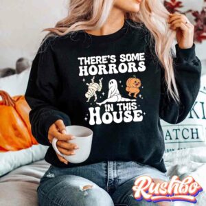 There's Some Horrors In This House Retro Halloween Sweatshirt