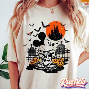 Vintage Mickey Mouse Halloween Walt Disney Skeleton Shirt