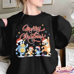 Bluey And Bingo Kids Christmas Xmas Family Shirt