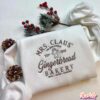 Mrs Claus Gingerbread Barkey Christmas Embroidery Crewneck