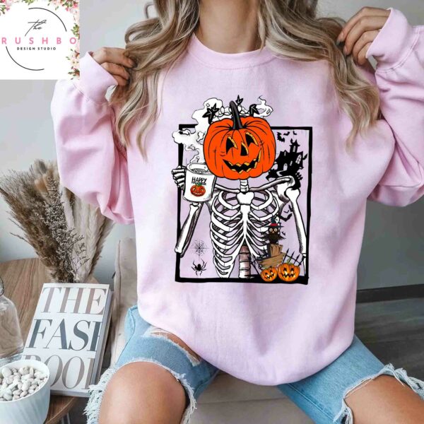 Halloween Skeleton Pumpkin Sweatshirt