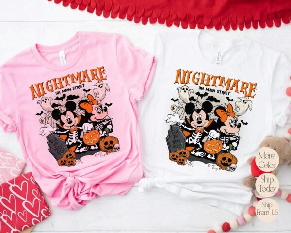 Vintage Mickey Minnie Nightmare On Mainstreet Shirt