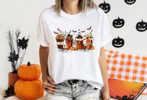 Coffee Lover Horror Movie Latte Halloween Party Shirt