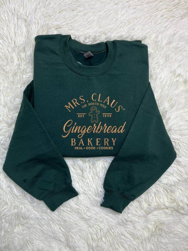 Santa Claus Gingerbread Bakery Christmas Embroidered Sweatshirt