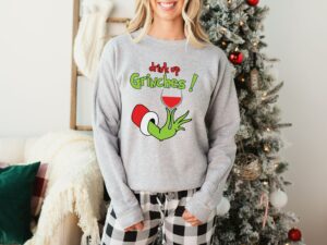 Wine Flake Drink Up Grinches Christmas Holiday Sweatshirt