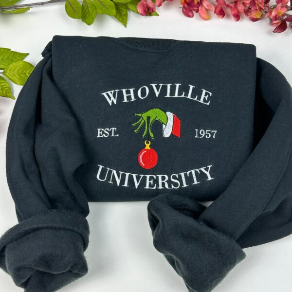 Whoville University Christmas Embroidered Sweatshirt