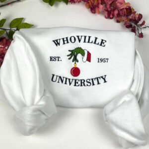 Whoville University Christmas Embroidered Sweatshirt