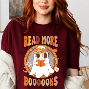 Groovy Read More Books Ghost Boo Funny Halloween T Shirt