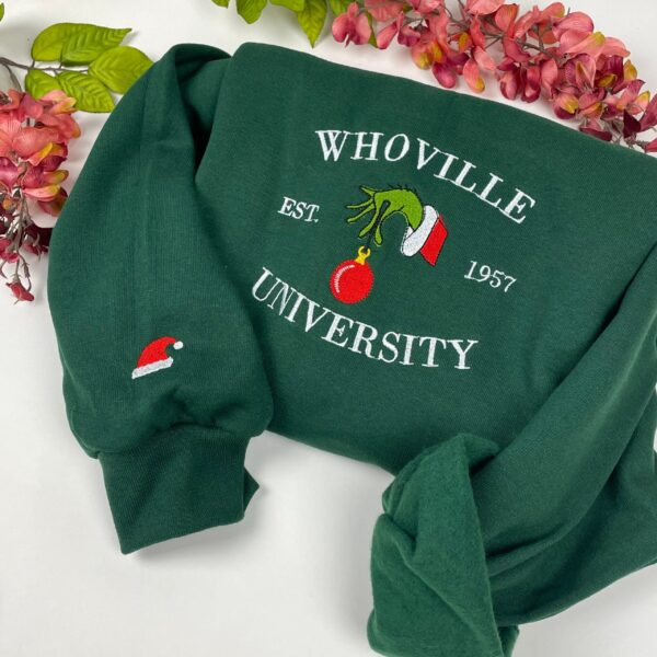 Whoville University Christmas Embroidered Sweatshirt