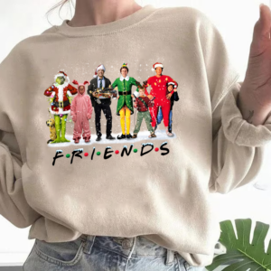 Friends Christmas Characters Grinch Elf Kevin Sweatshirt