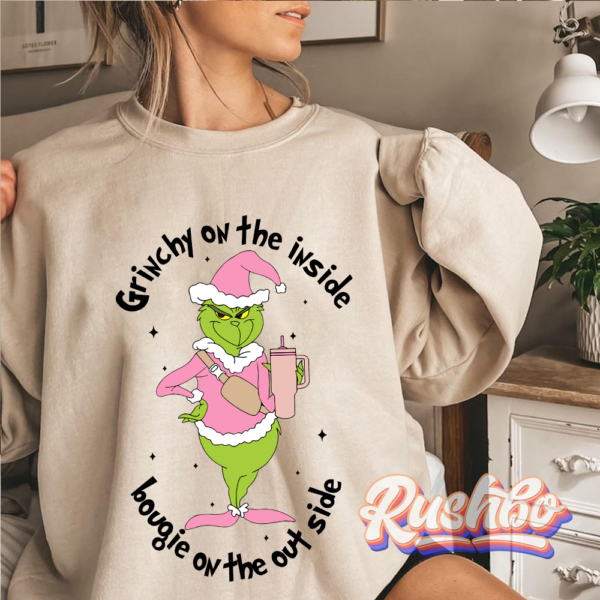 Grinchy On The Inside Bougie Outside Grinch Christmas Sweatshirt