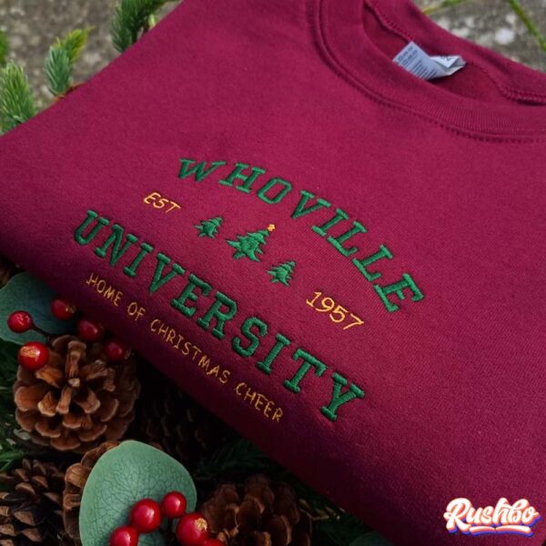 Whoville University Christmas Embroidered Sweatshirt