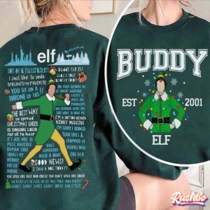 Buddy The Elf Portrait Vintage Quotes Christmas Light T Shirt