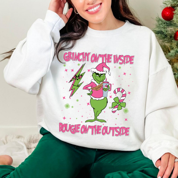 Grinchy On The Inside Bougie Outside Christmas Sweatshirt