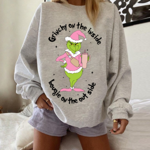 Grinchy On The Inside Bougie Outside Grinch Christmas Sweatshirt