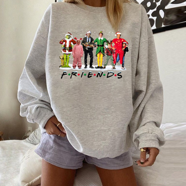 Friends Christmas Characters Grinch Elf Kevin Sweatshirt