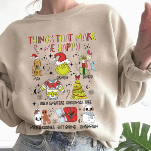 Things That Make Me Happy Grinch Christmas Sweatshirt