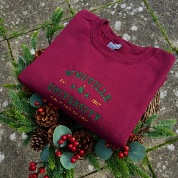 Whoville University Christmas Embroidered Sweatshirt