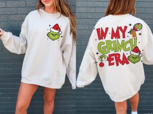 Grinchmas In My Grich Era Double Sided Crewneck Sweatshirt