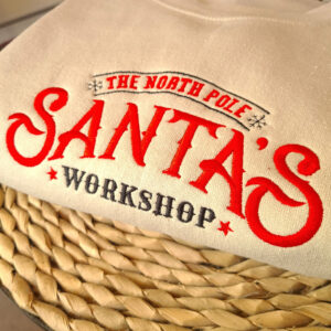 Santa Workshop Embroidered Christmas Sweatshirt