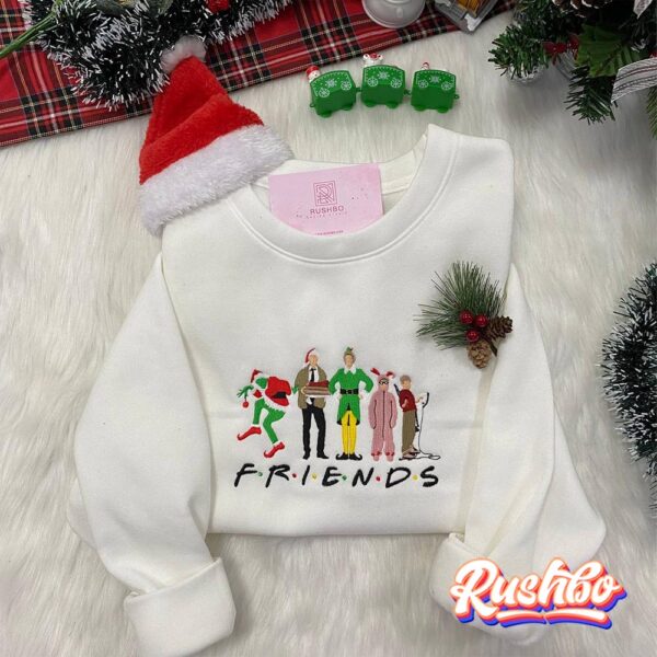 Friends Movie Characters Embroidered Christmas Sweatshirts