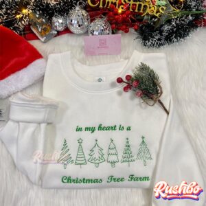 Taylor Swift In my heart is a Christmas Tree Farm Embroidery Sweatshirts