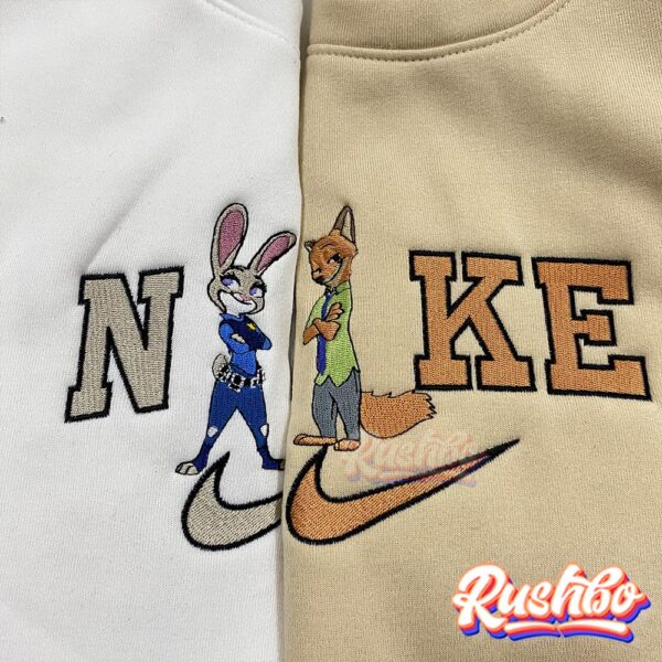 Zootopia Judy And Nick Embroidered Sweatshirts