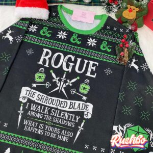 Dungeons & Dragons - ROGUE, THE SHROUDED BLADE Ugly Christmas Sweater