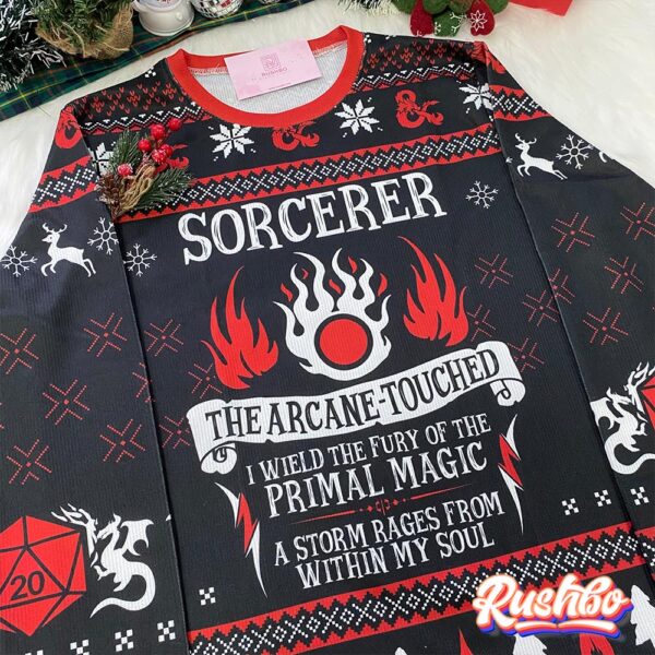 Sorcerer The Arcane-Touched DnD Ugly Christmas Sweater