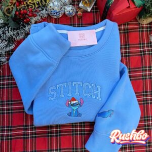 Stich and Angel Couple Matching Embroidered Sweatshirt