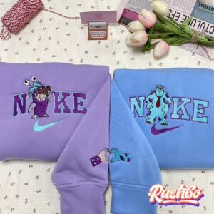 Boo And Sully Monster Inc Couple Matching Embroidery Sweatshirt