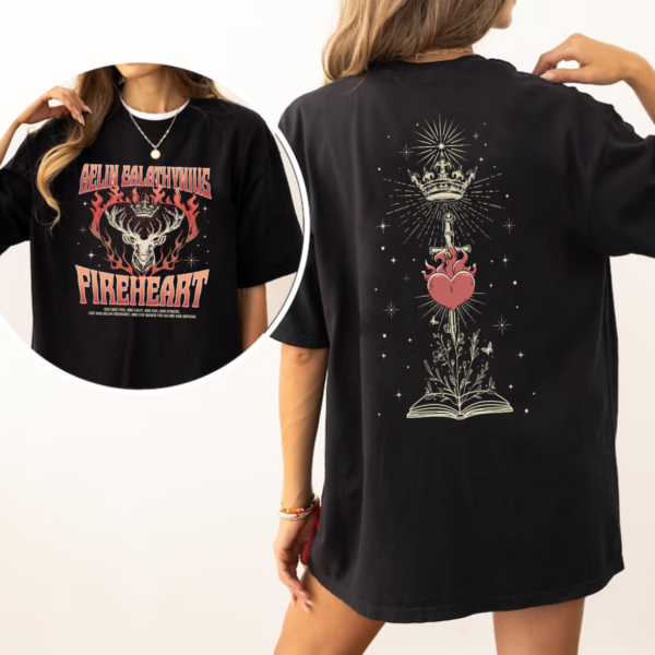 2 Sided Fireheart Acotar Tshirt Sweatshirt Hoodie