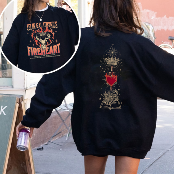 2 Sided Fireheart Vintage Tshirt Sweatshirt Hoodie